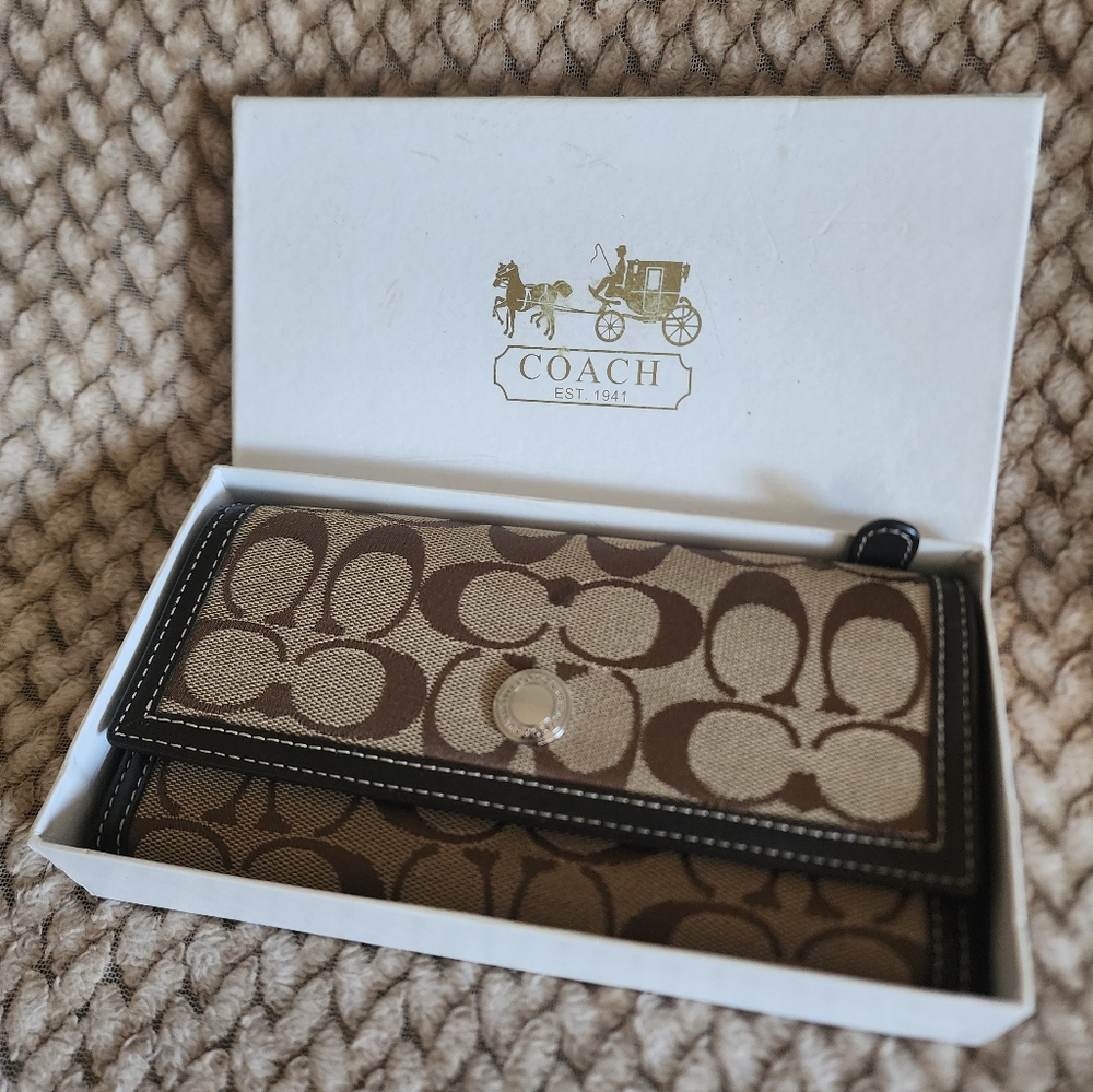 SOLD Coach Brown and Tan Wallet